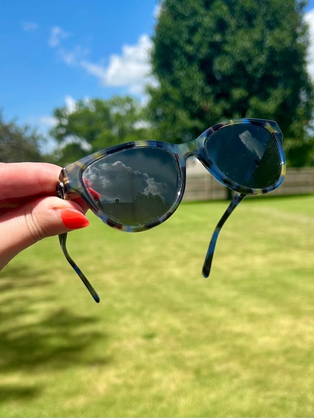 Coach Retro Cat Eye Round Glasses Frame Blue Tortoise 5613 HC6153 Retired